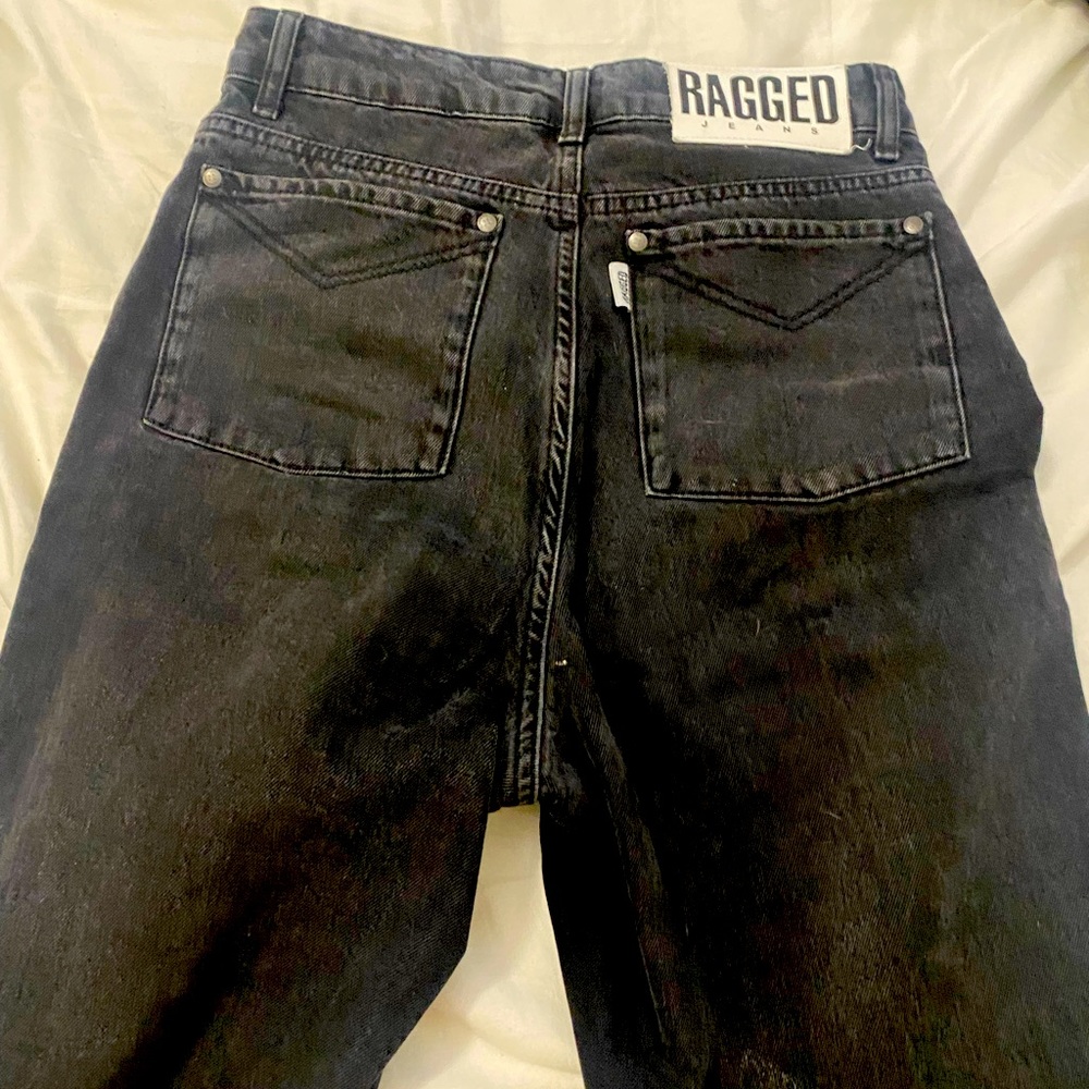 Ragged high wasted wide legged jeans size 28!